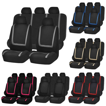 Universal Car Seat Cover Polyester Fabric Automobile Seat Covers Car Seat Cover Vehicle Seat Protector Interior Accessories 9pcs Set Blue - Seat Accessories by buy2fix | Online Shopping UK | buy2fix