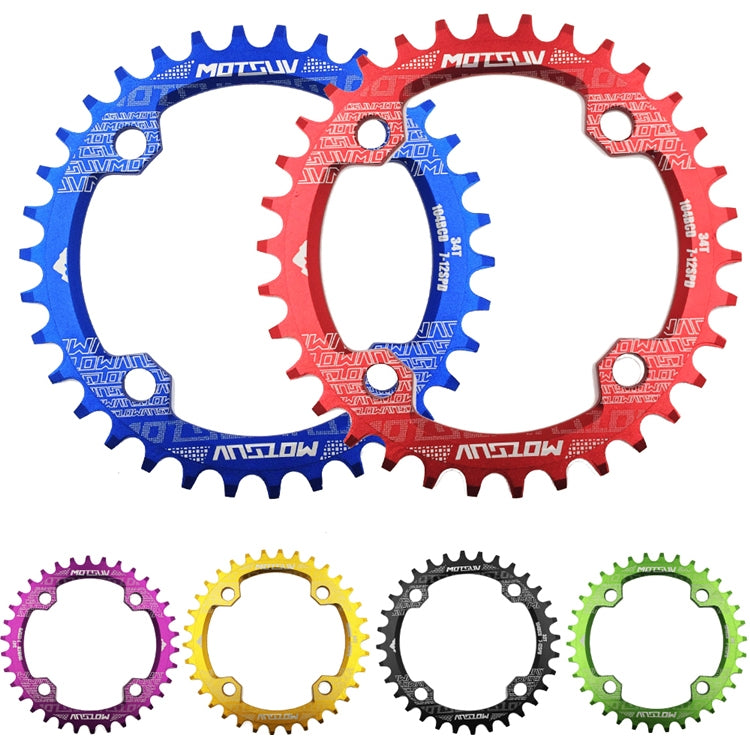 MOTSUV Narrow Wide Chainring MTB  Bicycle 104BCD Tooth Plate Parts(Blue) - Outdoor & Sports by buy2fix | Online Shopping UK | buy2fix