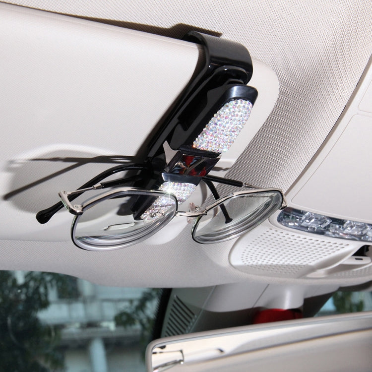 Diamond Mounted Rotating Car Glasses Clip Card Paper Holder Clips(AB Color) - Sunglasses & Glasses Clips by Dabond | Online Shopping UK | buy2fix