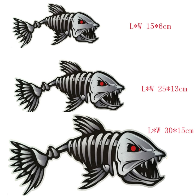 10 PCS Horror Skeleton Shark Fishing Daren Cover Scratch Reflective Waterproof Personality Body Sticker 15*6cm - Decorative Sticker by buy2fix | Online Shopping UK | buy2fix