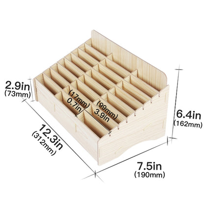 White Oak 24 Grid  Wooden Conference Classroom Mobile Phone Organizer Desktop Storage Box - Storage Boxes by buy2fix | Online Shopping UK | buy2fix