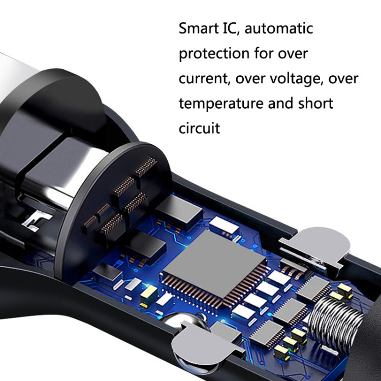 QIAKEY QK739 Dual Ports Fast Charge Car Charger(Black) - In Car by QIAKEY | Online Shopping UK | buy2fix