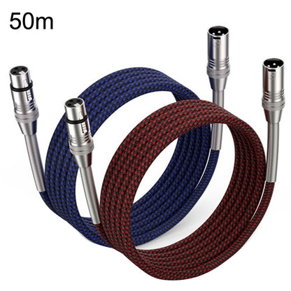 2pcs LHD010 Caron Male To Female XLR Dual Card Microphone Cable Audio Cable 50m(Red + Blue) - Consumer Electronics by buy2fix | Online Shopping UK | buy2fix