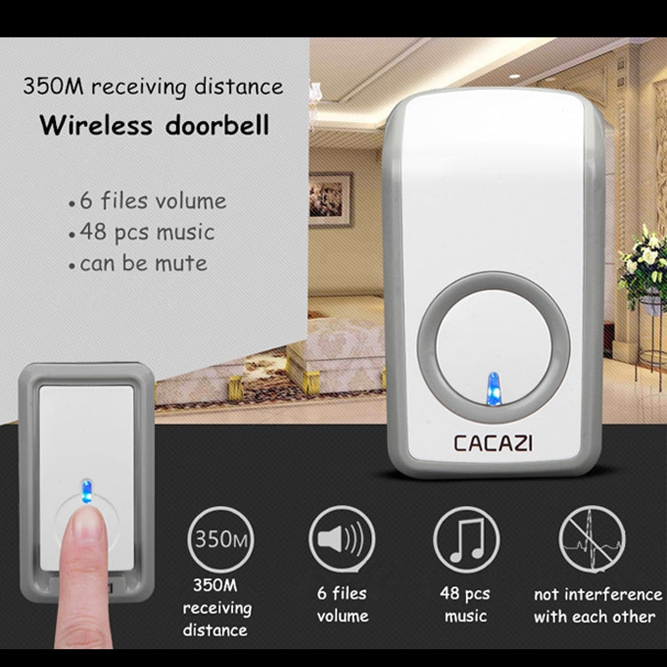 CACAZI W-899 Smart Home Wireless Doorbell Remote Control Doorbell, Style:UK Plug - Security by CACAZI | Online Shopping UK | buy2fix