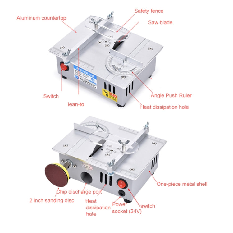 S6  96W Multifunctional Model Desktop Mini Table Saw Cutter,Spec: Standard Version(US Plug) - Electric Saws & Accessories by buy2fix | Online Shopping UK | buy2fix