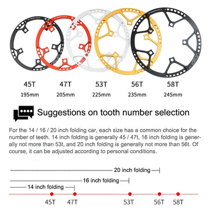 Litepro Folding Bike Sprocket Wheel LP Disk Disc, Specification:58T(Gold) - Bicycle Brake Parts by Litepro | Online Shopping UK | buy2fix