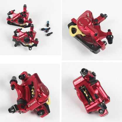 ZOOM HB100 Mountain Bike Hydraulic Brake Caliper Folding Bike Cable Pull Hydraulic Disc Brake Caliper, Style:Front(Red) - Bicycle Brake Parts by Zoom | Online Shopping UK | buy2fix