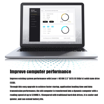 Lexar NS100 2.5 inch SATA3 Notebook Desktop SSD Solid State Drive, Capacity: 1TB(Gray) - External Solid State Drives by Lexar | Online Shopping UK | buy2fix