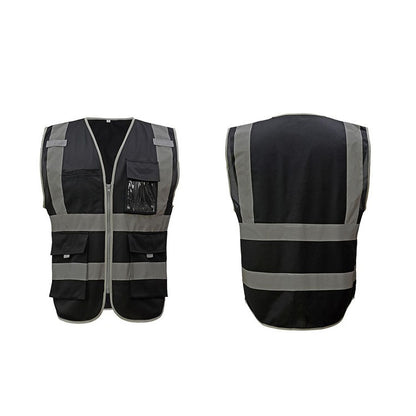 Multi-pockets Safety Vest Reflective Workwear Clothing, Size:XL-Chest 124cm(Black) - Reflective Safety Clothing by buy2fix | Online Shopping UK | buy2fix