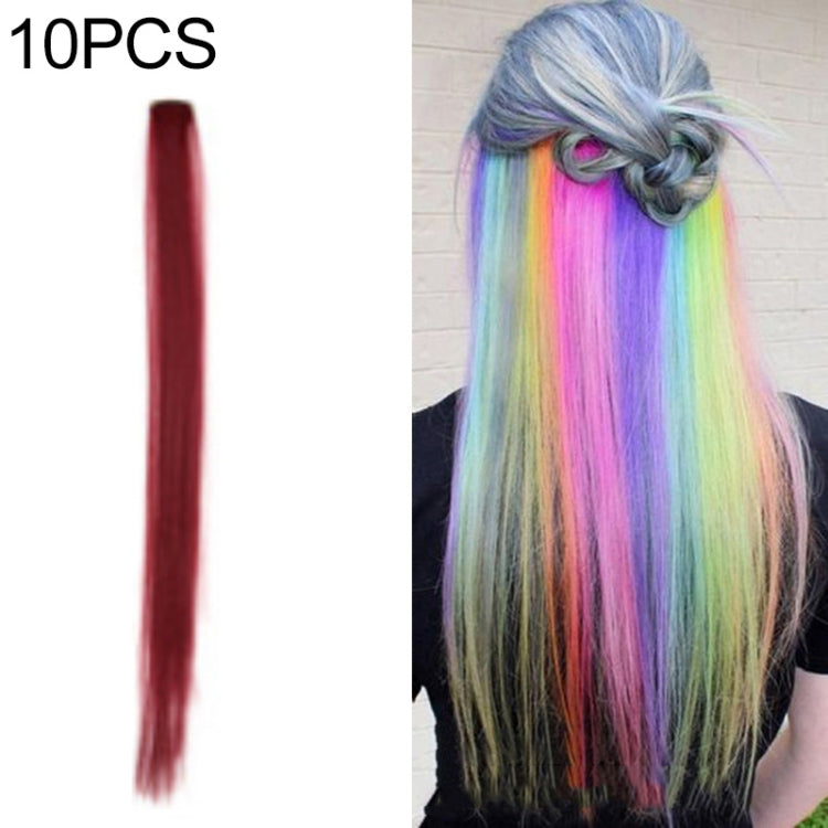 10 PCS Chemical Fiber Wig One-Step Gradient Color Single Card Wig, Stretched Length:24inches(24#) - Wigs by Alileader | Online Shopping UK | buy2fix