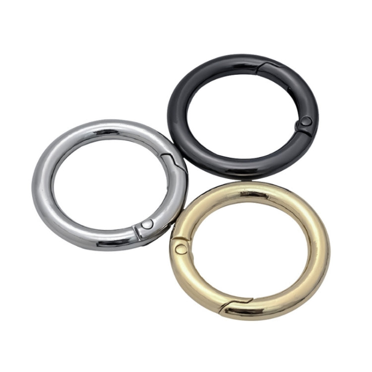 10pcs Zinc Alloy Spring Ring Metal Open Bag Webbing Keychain, Size:Half-inch Black - In Car by buy2fix | Online Shopping UK | buy2fix