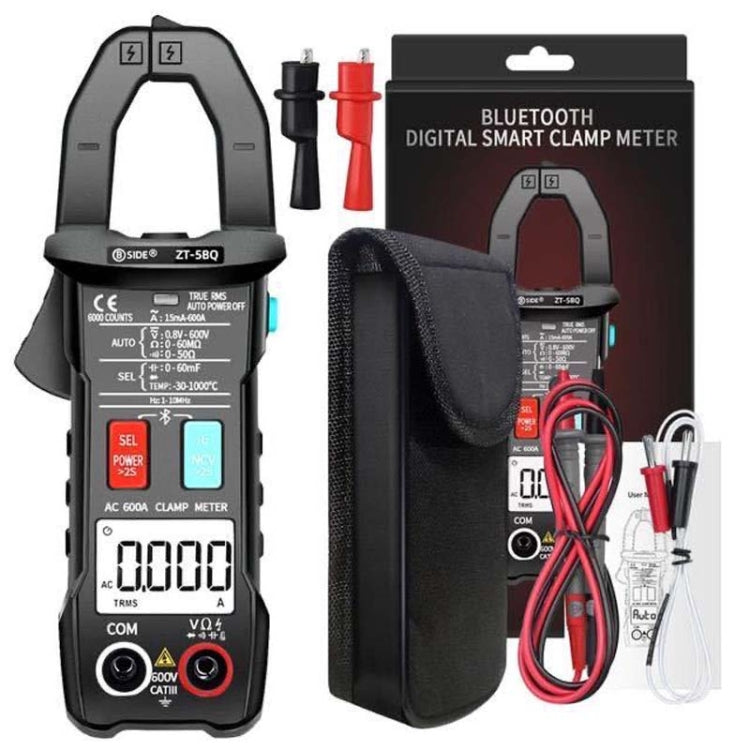 BSIDE  Bluetooth 5.0 6000 Words High Precision Smart AC Clamp Meter, Specification: ZT-5BQ+C3140 Clip - Digital Multimeter by BSIDE | Online Shopping UK | buy2fix