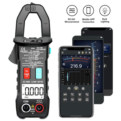 BSIDE  Bluetooth 5.0 6000 Words High Precision Smart AC Clamp Meter, Specification: ZT-5BQ+C3140 Clip - Digital Multimeter by BSIDE | Online Shopping UK | buy2fix