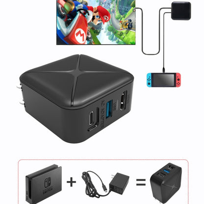 Multi-Function Projection And Charging AC Adapter Base Support Android/PC/Lite For Switch, Specifications:Black+US Plug - Toys & Hobbies by buy2fix | Online Shopping UK | buy2fix