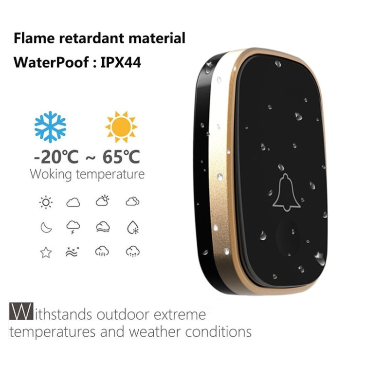 Q188-WW Intelligent Wireless Remote Control Waterproof Doorbell Pager with 45 Chord Music, US Plug/UK Plug/EU Plug - Security by buy2fix | Online Shopping UK | buy2fix
