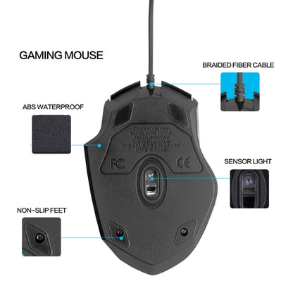 Inphic PW1 Game Mute Macro Definition Illuminated Wired Mouse, Cable Length: 1.5m(Titanium Gray Game Version) - Computer & Networking by Inphic | Online Shopping UK | buy2fix