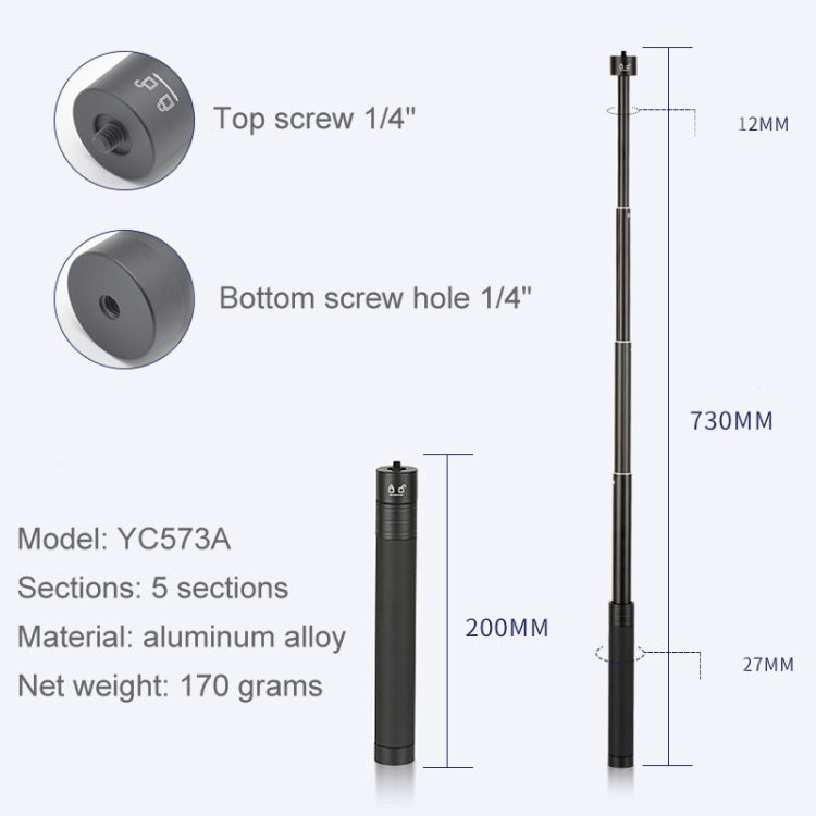 YC573A Extension Rod Stabilizer Dedicated Selfie Extension Rod for Feiyu G5 / SPG / WG2 Gimbal, DJI Osmo Pocket / Pocket 2 - DJI & GoPro Accessories by buy2fix | Online Shopping UK | buy2fix