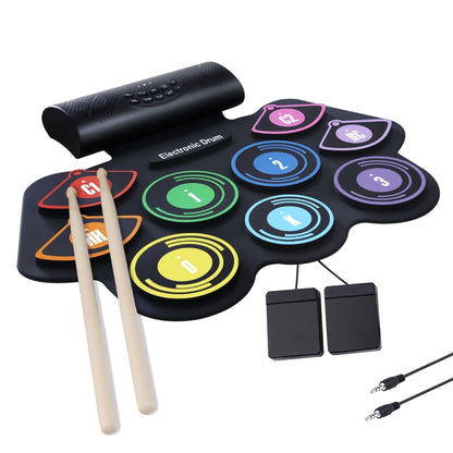 Hand-Rolled Drum Set Color Electronic Drum Lithium Battery Rechargeable Silicone Drum Set - Percussion Instruments by buy2fix | Online Shopping UK | buy2fix