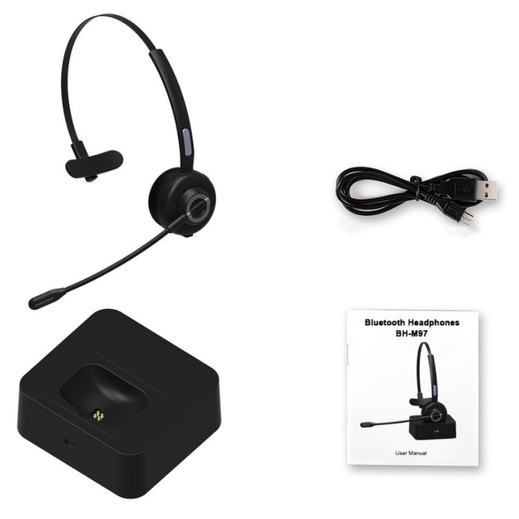 M97 Bluetooth 5.0 Headset Mono Bluetooth Earphone With Charging Base - Headset & Headphone by buy2fix | Online Shopping UK | buy2fix