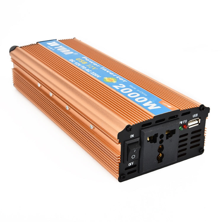 XUYUAN 2000W Inverter with USB Positive And Negative Reverse Connection Protection, Specification: Gold 24V to 110V - Modified Square Wave by buy2fix | Online Shopping UK | buy2fix