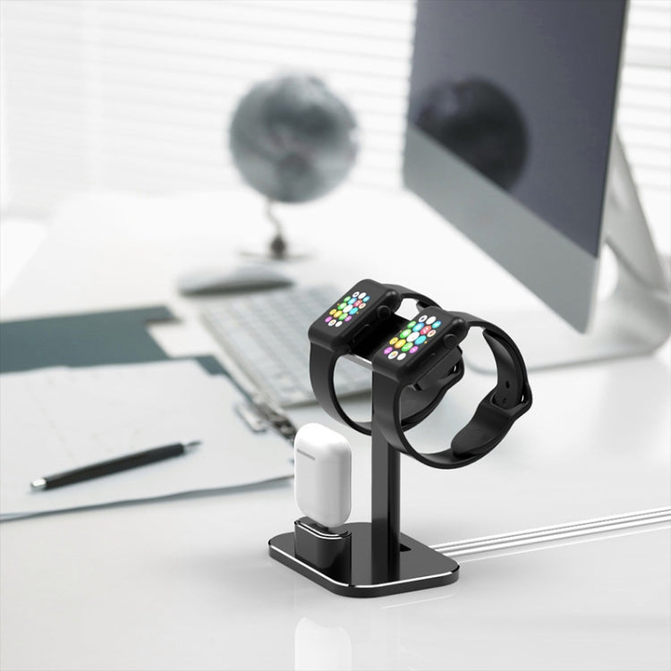 XMJ-003 Multifunctional Metal Desktop Stand Wireless Charging Stand for iWatch / iPods(Noble Silver) - Desktop Holder by buy2fix | Online Shopping UK | buy2fix