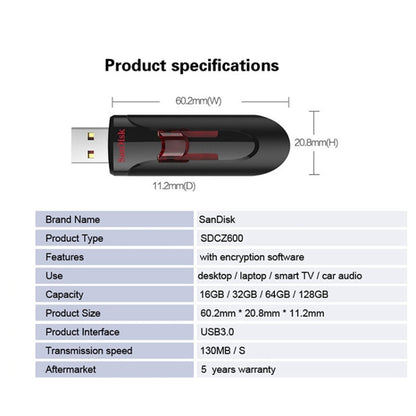 SanDisk CZ600 USB 3.0 High Speed U Disk, Capacity: 32GB - USB Flash Drives by SanDisk | Online Shopping UK | buy2fix