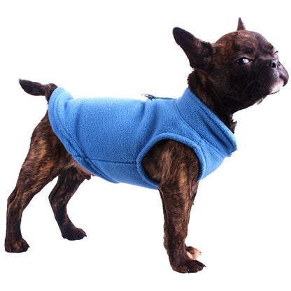 Winter Polar Flannel Pet Clothes French Bulldog Coat Pug Costumes Jacket for Dogs for Puppy Dogs, Size:XL(Dark Blue) - Home & Garden by buy2fix | Online Shopping UK | buy2fix