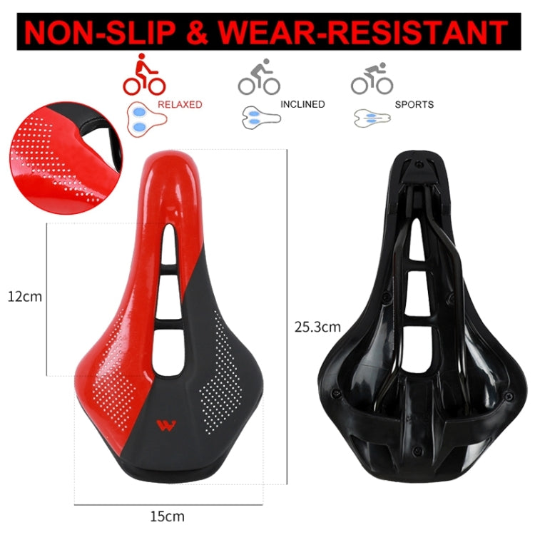 WEST BIKING Cycling Seat Hollow Breathable Comfortable Saddle Riding Equipment(Black Red) - Outdoor & Sports by WEST BIKING | Online Shopping UK | buy2fix