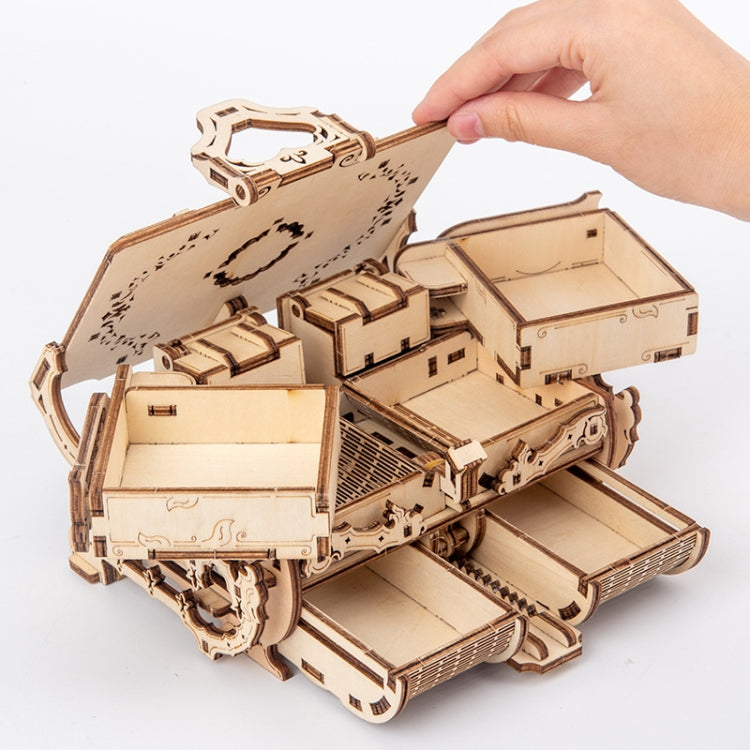 Wooden Machinery Antique Box DIY Gift Gear Rotating Model 3D Assembly Puzzle Educational Toy - Model Toys by buy2fix | Online Shopping UK | buy2fix