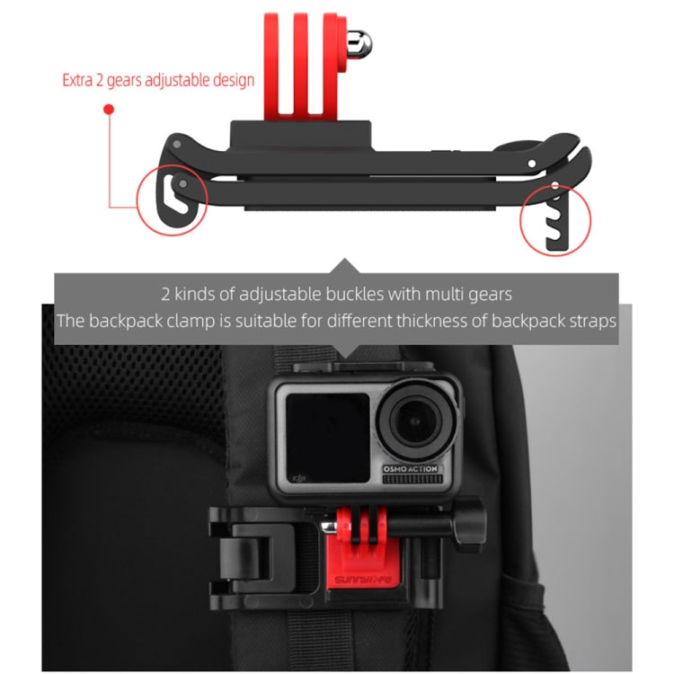 Sunnylife TY-Q9266 for Insta360 GO / DJI Osmo Action / GoPro Mount Bracket Stabilizer Backpack Clip with Screw - DJI & GoPro Accessories by Sunnylife | Online Shopping UK | buy2fix