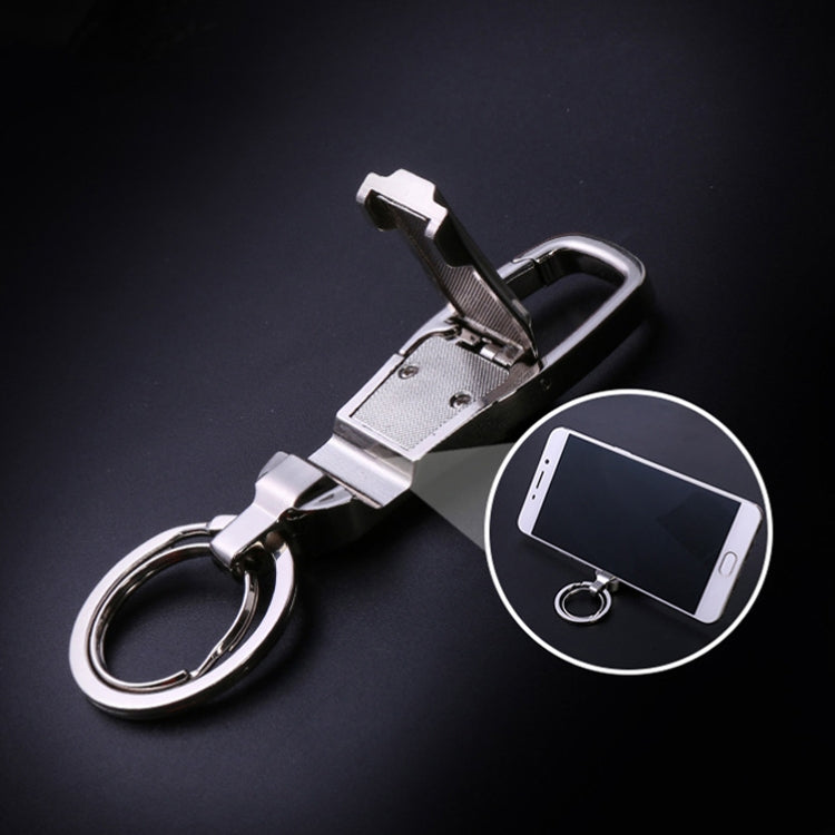 JOBON ZB-8780 Multi-Function Keychain Man Portable Mobile Phone Bracket Metal Waist Car Keychain(Silver) - Key Rings by JOBON | Online Shopping UK | buy2fix