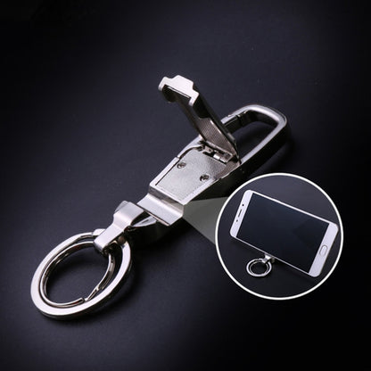 JOBON ZB-8780 Multi-Function Keychain Man Portable Mobile Phone Bracket Metal Waist Car Keychain(Silver) - Key Rings by JOBON | Online Shopping UK | buy2fix