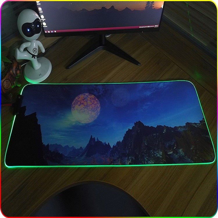 250x350x3mm F-01 Rubber Thermal Transfer RGB Luminous Non-Slip Mouse Pad(Ice Lend) - Mouse Pads by buy2fix | Online Shopping UK | buy2fix