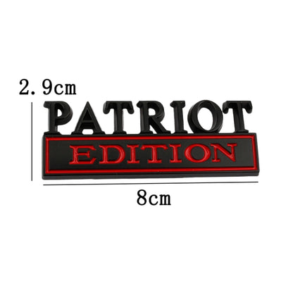 2 PCS Patriot Edition Metal Leaf Board Car Stickers Back Tail Box Label(Silver Red) - Decorative Sticker by buy2fix | Online Shopping UK | buy2fix