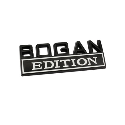 2 PCS Modified Side Door Metal Car Stickers Bogan Edition Label Leaf Board Nameplate Label(Black White) - Decorative Sticker by buy2fix | Online Shopping UK | buy2fix