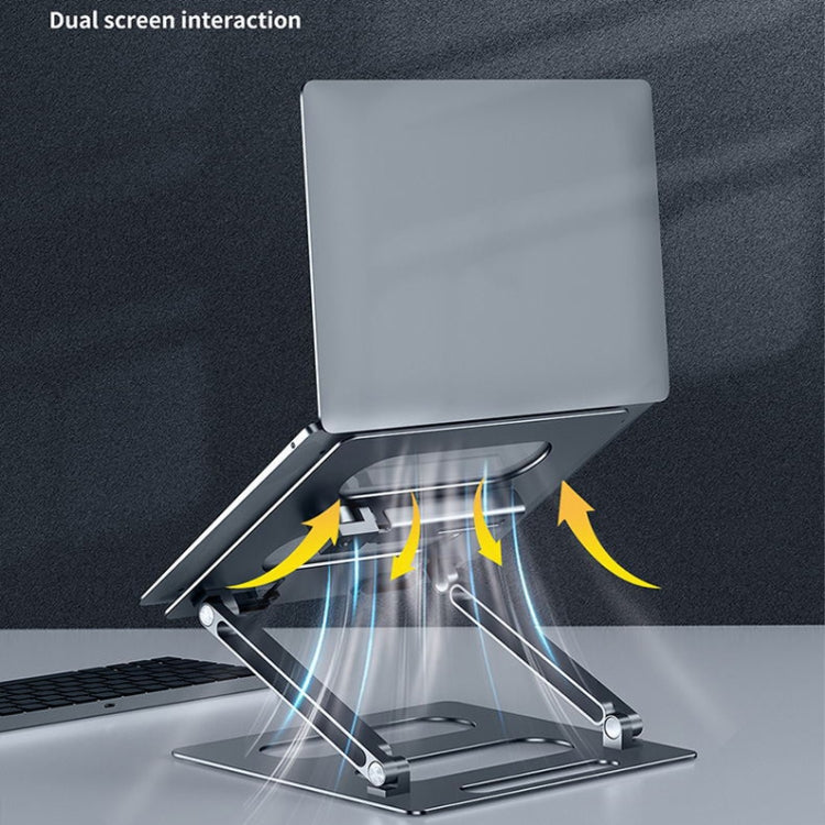 Oatsbasf Z08 Metal Notebook Support Adjustable Desktop Increase Notebook Stand(Gray) - Laptop Stand by Oatsbasf | Online Shopping UK | buy2fix