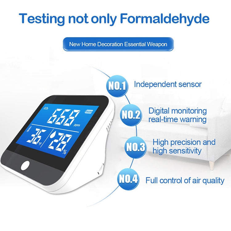 DM306C CO2 Concentration Detector Carbon Dioxide Detection Analyzer Multifunctional Air Quality Monitor - Security by buy2fix | Online Shopping UK | buy2fix