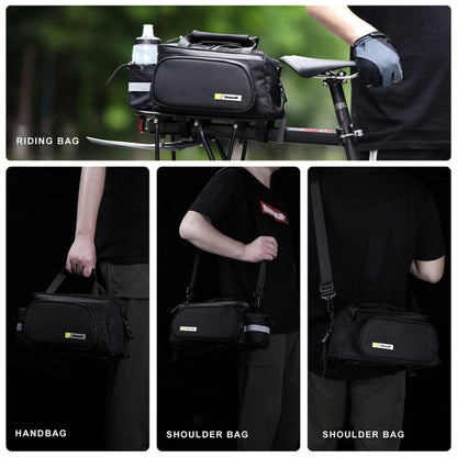 Rhinowalk Riding Equipment Bicycle Rear Bag, Colour: RK6200B Matt Black - Bicycle Bags by Rhinowalk | Online Shopping UK | buy2fix