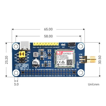 Waveshare 25349 SIM7028 NB-IoT HAT For Raspberry Pi, Supports Global Band NB-IoT Communication - Raspberry Pi Accessories by Waveshare | Online Shopping UK | buy2fix