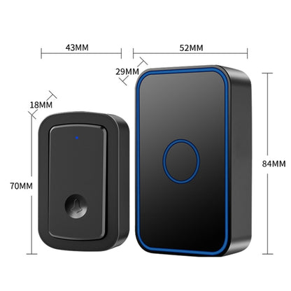 CACAZI A19 1 For 1 Wireless Music Doorbell without Battery, Plug:EU Plug(Black) - Wireless Doorbell by CACAZI | Online Shopping UK | buy2fix