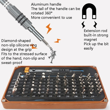 Obadun 9801 68 In 1 Screwdriver Set Manual Batch Glasses Screwdriver Hardware Repair Tool(Wood Grain Box) - Screwdriver Set by Obadun | Online Shopping UK | buy2fix