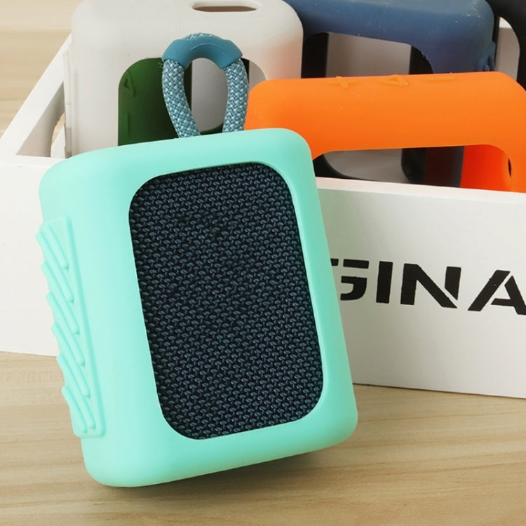 For JBL GO3 Bluetooth Speaker Silicone Cover Portable Protective Case with Carabiner(Dark Blue) - Protective Case by buy2fix | Online Shopping UK | buy2fix