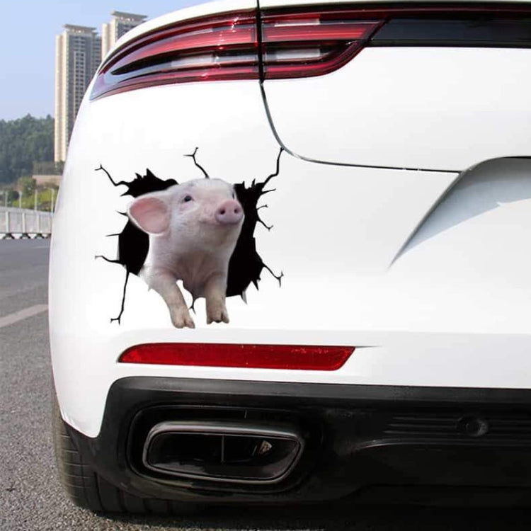 6 PCS Animal Wall Stickers Pig Hoisting Car Window Static Stickers(Pig 03) - In Car by buy2fix | Online Shopping UK | buy2fix