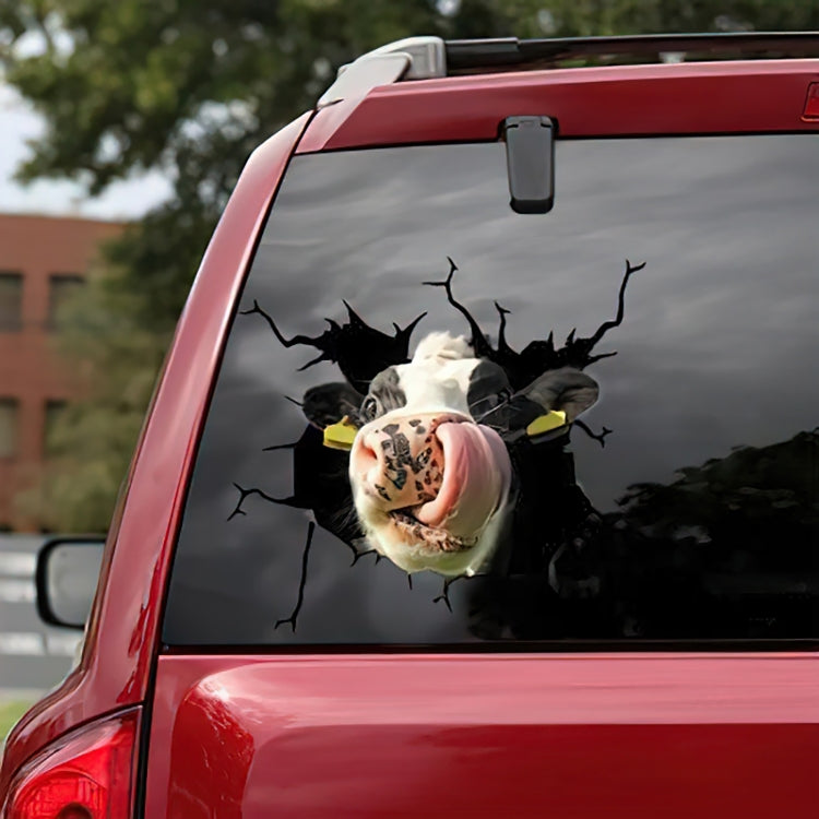 7 PCS Animal Wall Stickers Cattle Head Hoisting Car Window Static Stickers(Cow 02) - In Car by buy2fix | Online Shopping UK | buy2fix