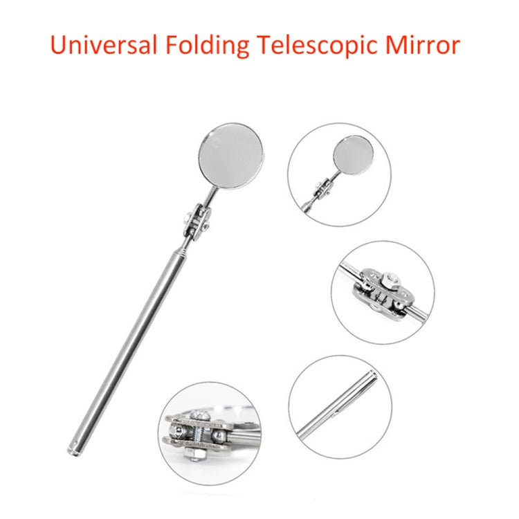 3 PCS Car Repair Detection Mirror Universal Folding Telescopic Mirror Welding Chassis Inspection Mirror, Model: Silver 30mm - In Car by buy2fix | Online Shopping UK | buy2fix