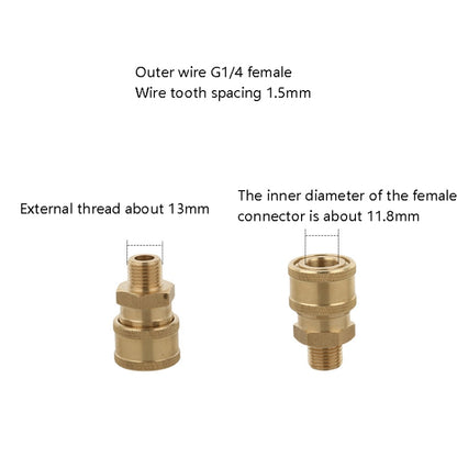 High Pressure Car Wash Machine 2 Points Live Connection Quick Plug High Pressure Steam 1/4 Male And Female To Live Joint(Inner Wire Male+Outer Wire Female) - In Car by buy2fix | Online Shopping UK | buy2fix