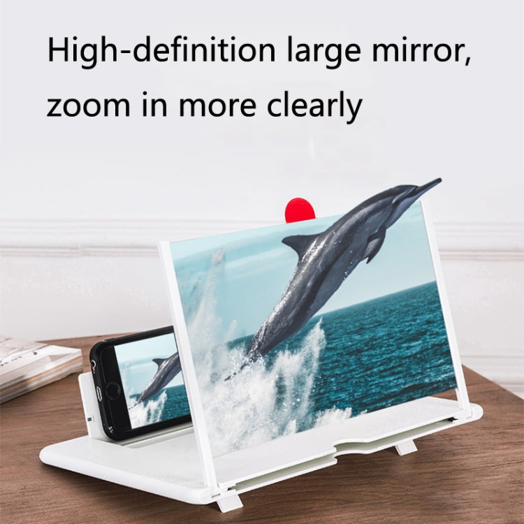 16 inch Mobile Phone Screen Magnifier With Pull-Out 3D Eye Protection High-Definition Magnifying Glass Holder(White) - Screen Magnifier by buy2fix | Online Shopping UK | buy2fix