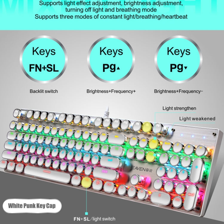 104 Keys Green Shaft RGB Luminous Keyboard Computer Game USB Wired Metal Mechanical Keyboard, Cabel Length:1.5m, Style: Ordinary Version (Black) - Wired Keyboard by buy2fix | Online Shopping UK | buy2fix