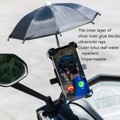 CYCLINGBOX Bicycle Mobile Phone Bracket With Parasol Rider Mobile Phone Frame, Style: Rearview Mirror Installation (Blue) - Outdoor & Sports by CYCLINGBOX | Online Shopping UK | buy2fix