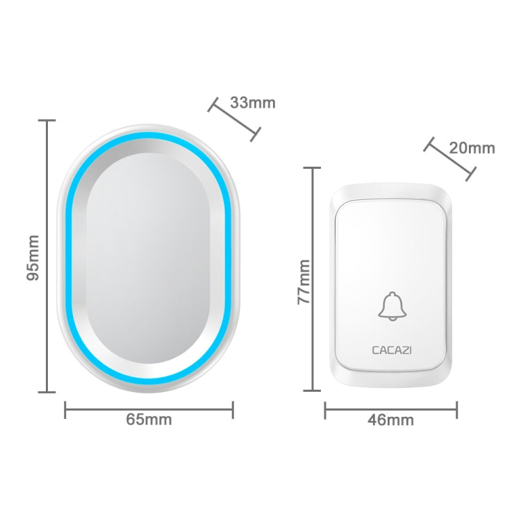 CACAZI A80 1 For 1 Wireless Music Doorbell without Battery, Plug:UK Plug(White) - Security by CACAZI | Online Shopping UK | buy2fix